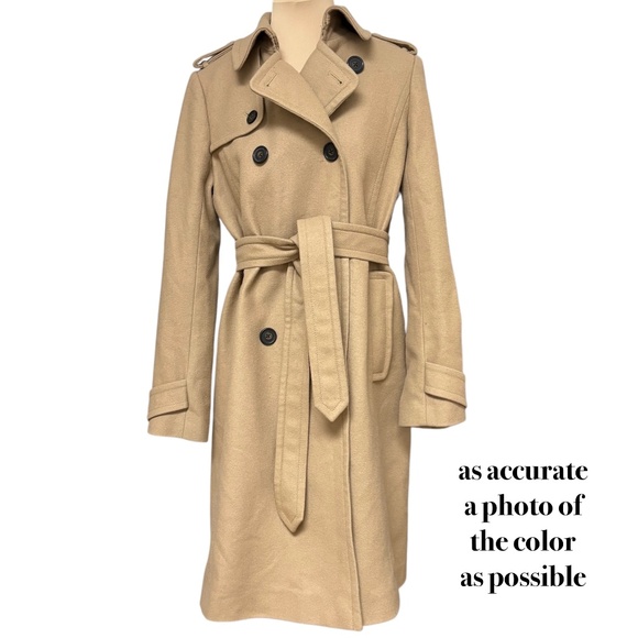 J. Crew Jackets & Blazers - coat J CREW classic camel trench wool nylon cashmere 39" academia preppy French
